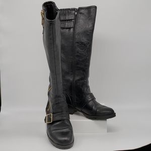 G By Guess black knee high moto boots size…